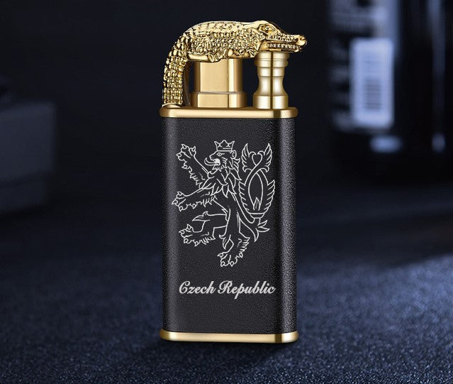 Avolights Luxus Krokodil Feuerzeug mit Wappen